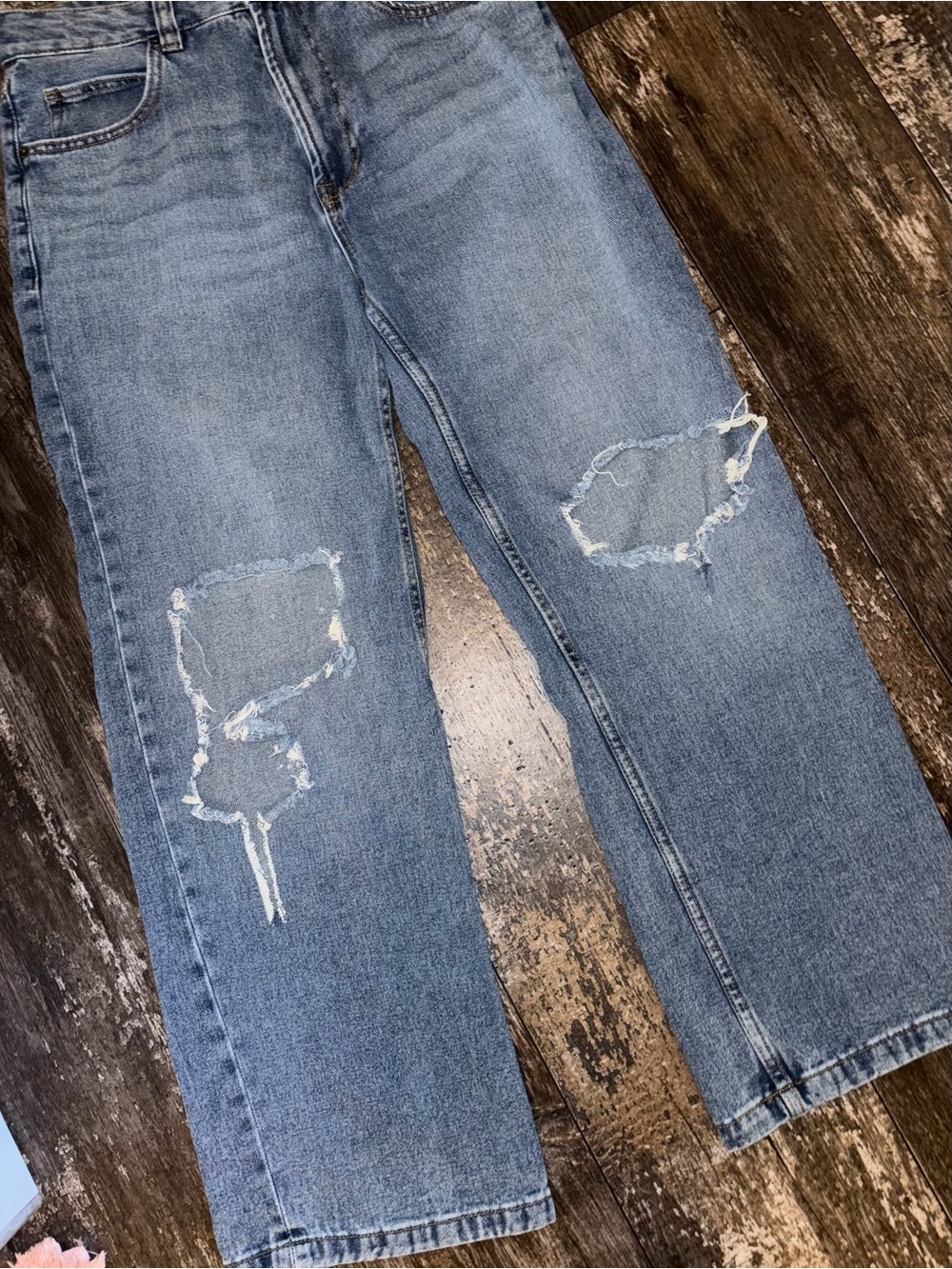 Paper Denim & Cloth Light Blue Distressed Jeans - Picture 3 of 4